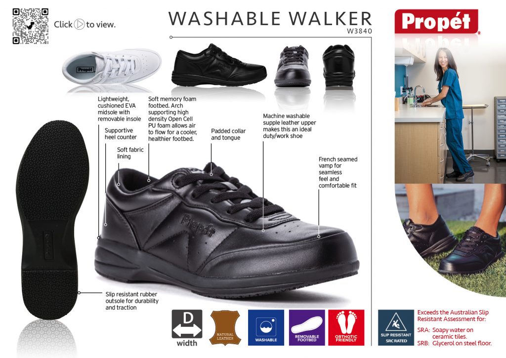 Washable Walker W3840 Shoe Information Sheet