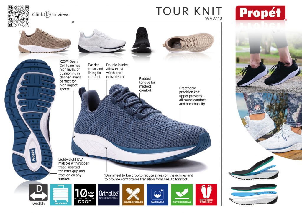 Tour Knit WAA112 Shoe Information Sheet